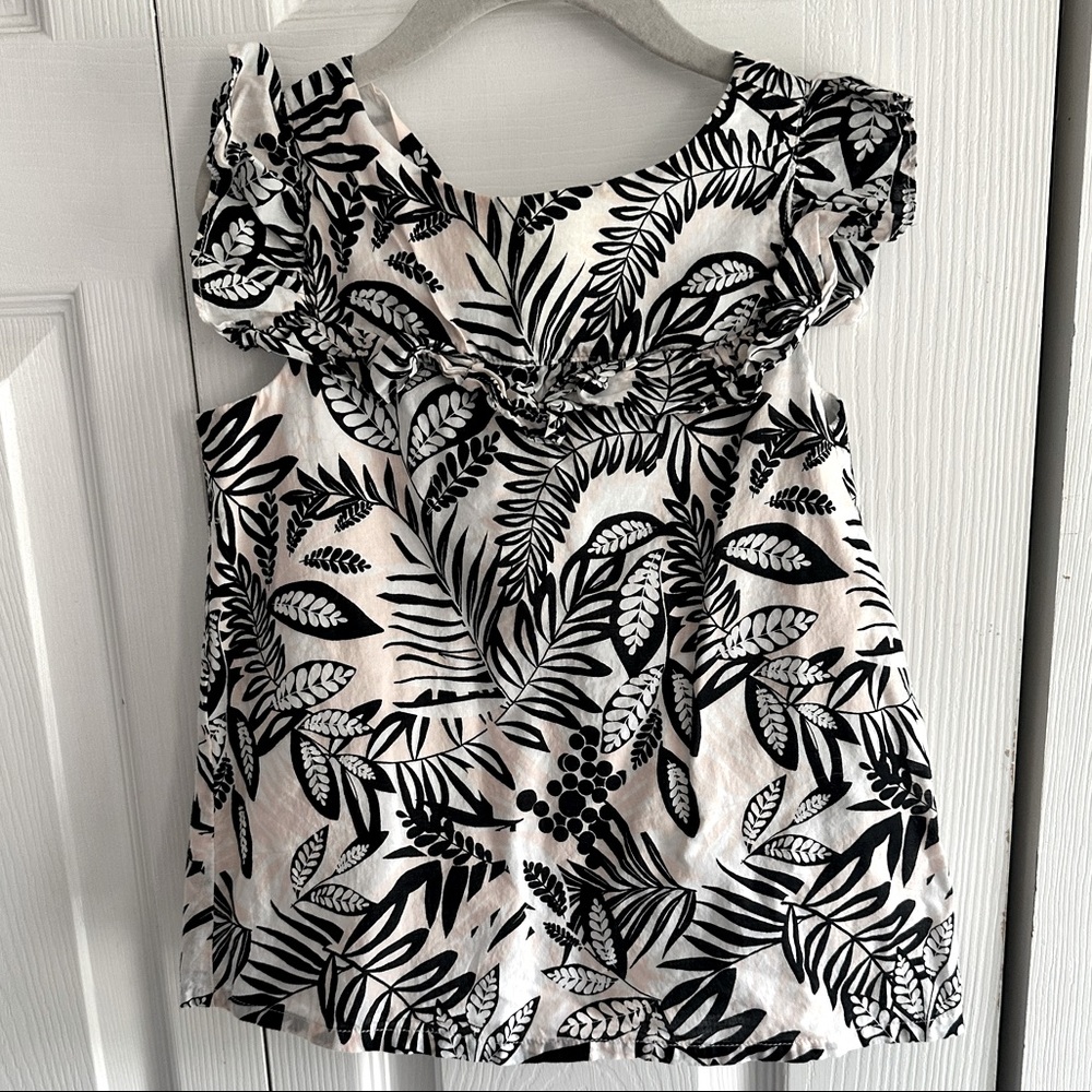 Janie and Jack sleeveless floral print ruffled blouse size 6
